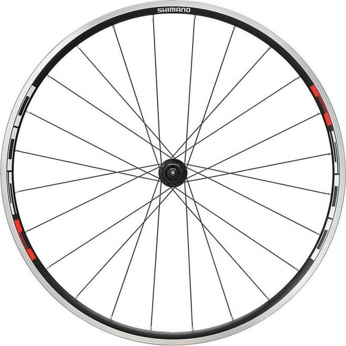 Колесо переднее SHIMANO R501, 28", клинчер, плоские спицы, с ободной лентой, черный EWHR501AFCBMYL