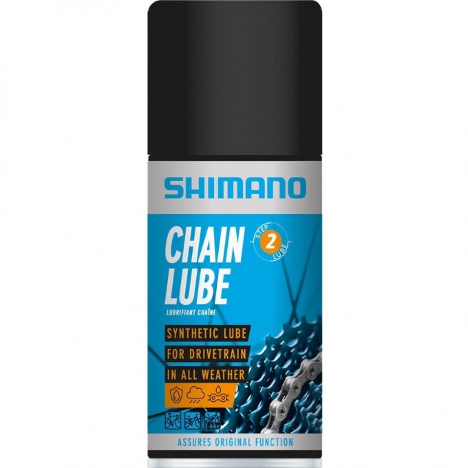 Смазка SHIMANO CHAIN LUBE, для цепи и оплетки, аэрозоль, 125 мл, LBCL1A0125SA Смазка SHIMANO CHAIN LUBE, для цепи и оплетки, аэрозоль, 125 мл, LBCL1A0125SA