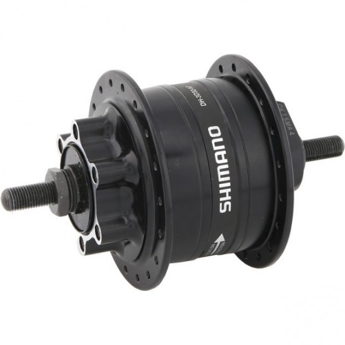 Втулка динамо SHIMANO 3D32, 36 отверстий, 6V-3W, под гайки, диск под 6 болтов с SM-DH10, черный EDH3D32DLG Втулка динамо SHIMANO 3D32, 36 отверстий, 6V-3W, под гайки, диск под 6 болтов с SM-DH10, черный EDH3D32DLG