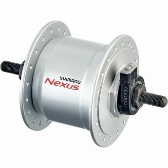 Втулка динамо SHIMANO 3D32, 36 отверстий, 6V-3W, под гайки, диск под 6 болтов с SM-DH10, серебристый