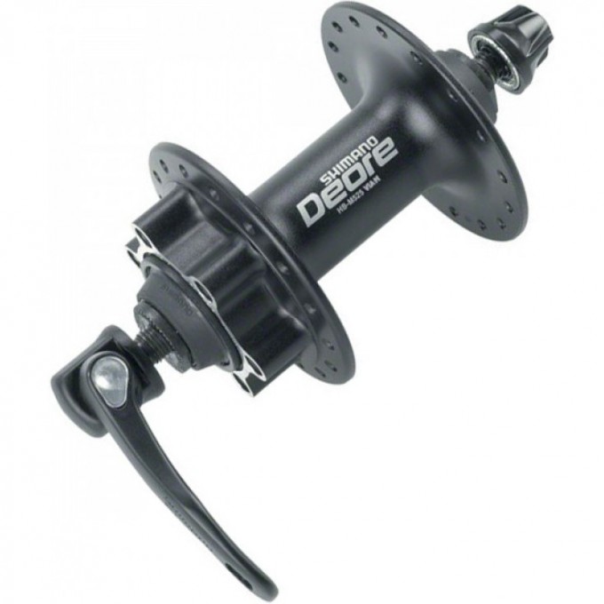 Втулка передняя SHIMANO DEORE, M525A, 32 отверстия, QR, 6-болтов, черный EHBM525ABLS Втулка передняя SHIMANO DEORE, M525A, 32 отверстия, QR, 6-болтов, черный EHBM525ABLS